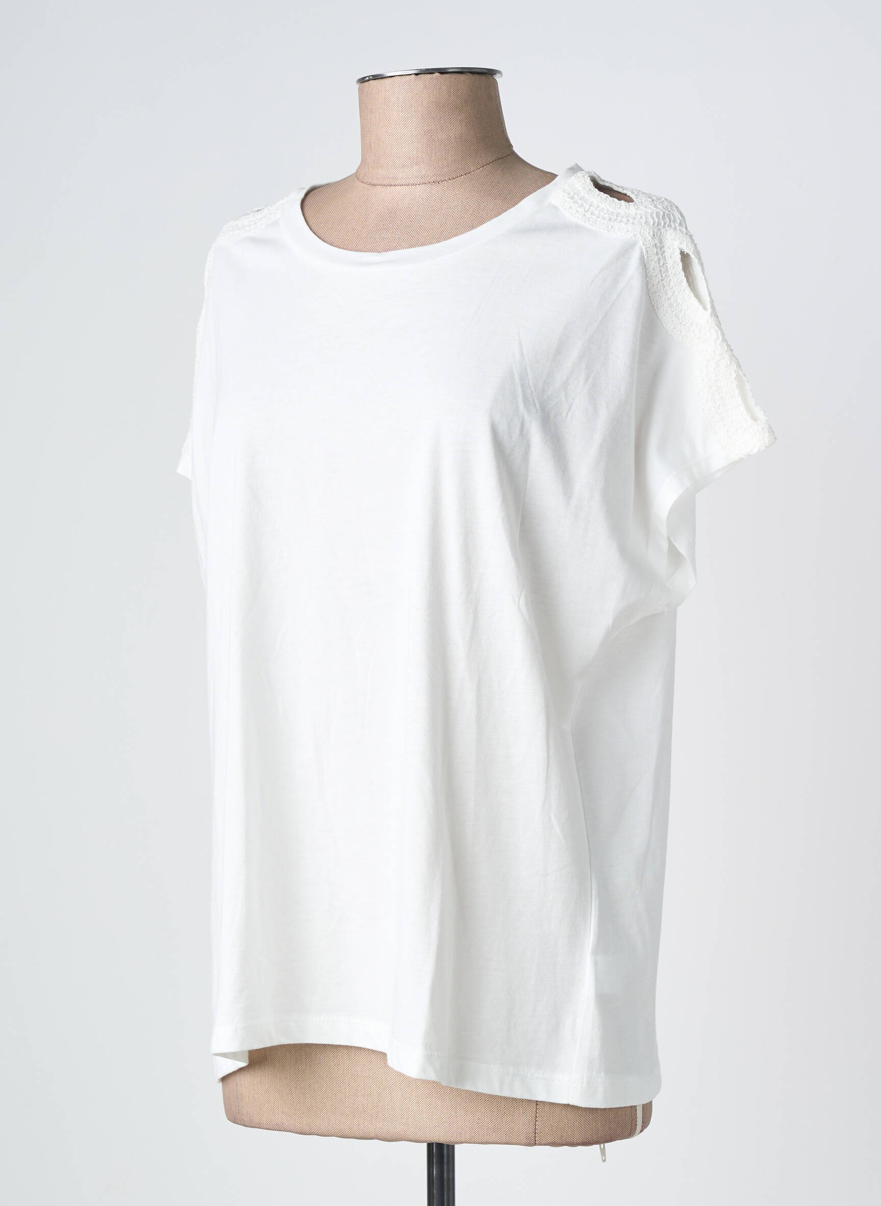 T-shirt coupe droite manches courtes blanc GOA femme