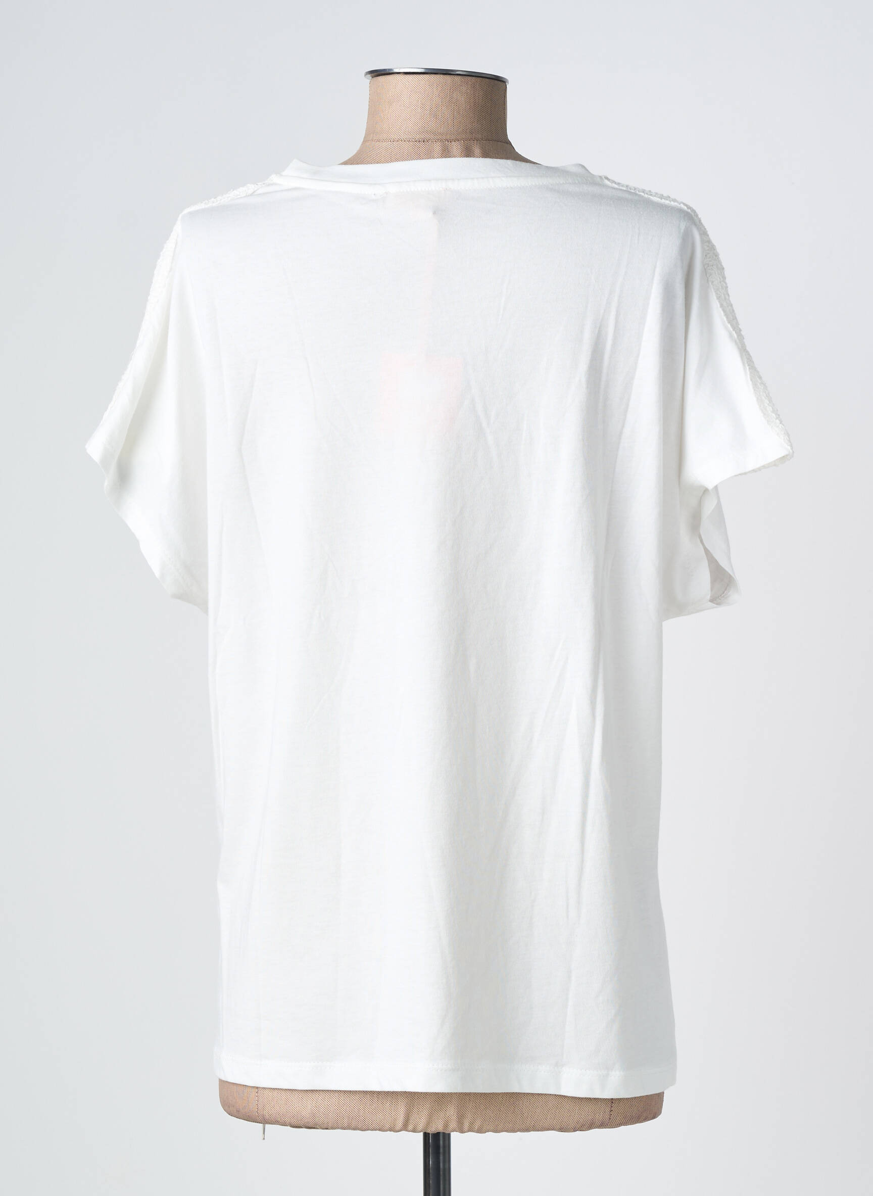 T-shirt coupe droite manches courtes blanc GOA femme