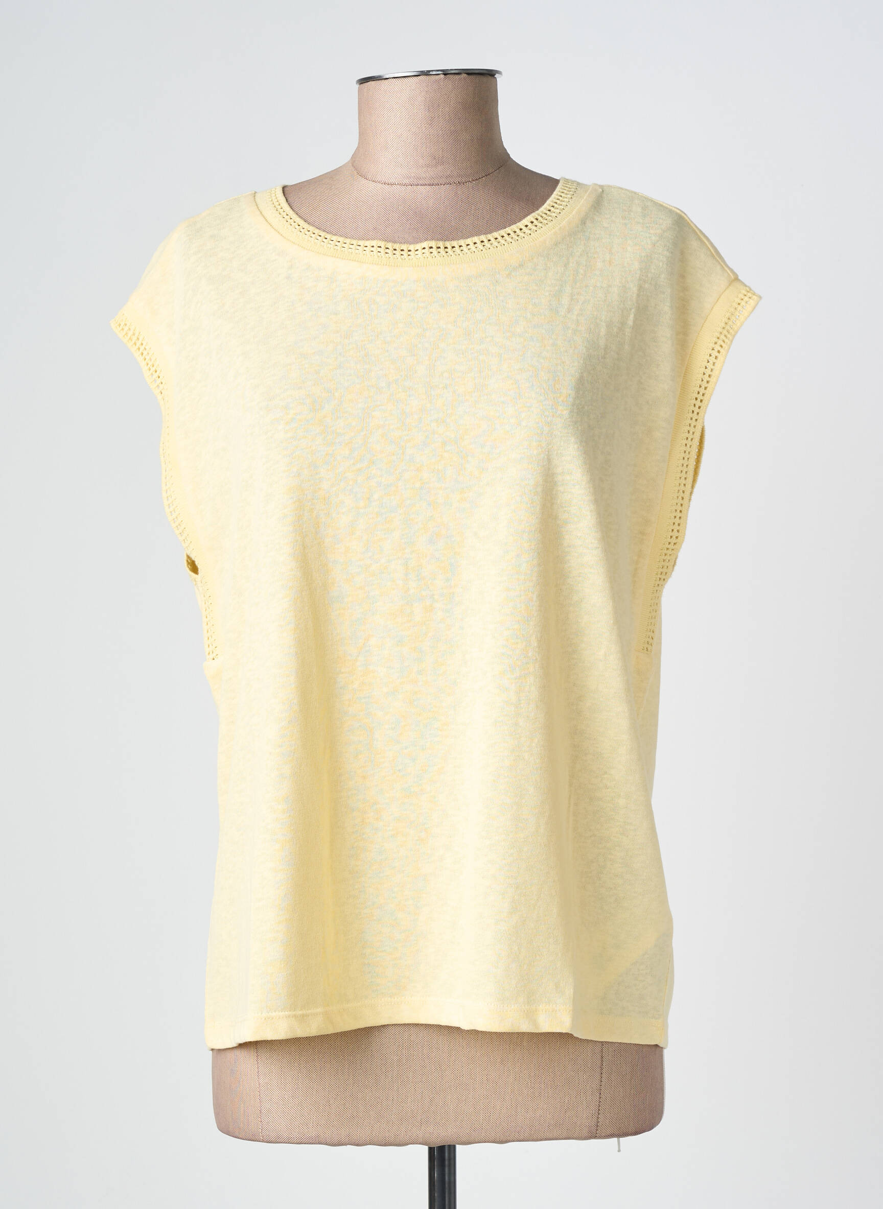 T-shirt coupe droite manches courtes jaune GRACE & MILA femme