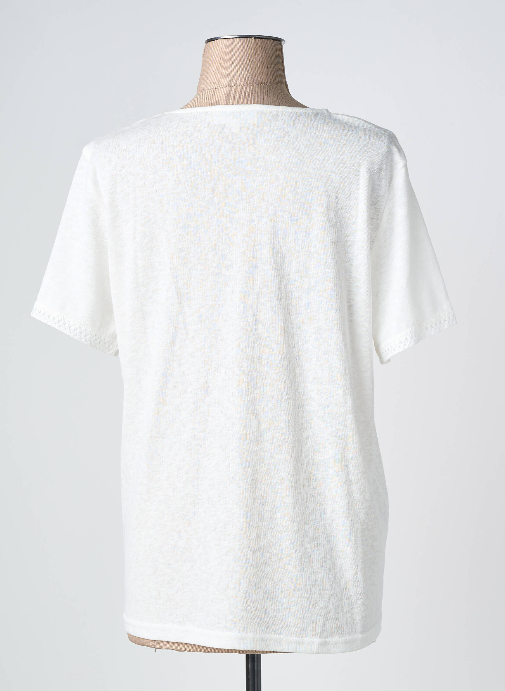 T-shirt coupe droite manches courtes blanc GRACE & MILA femme