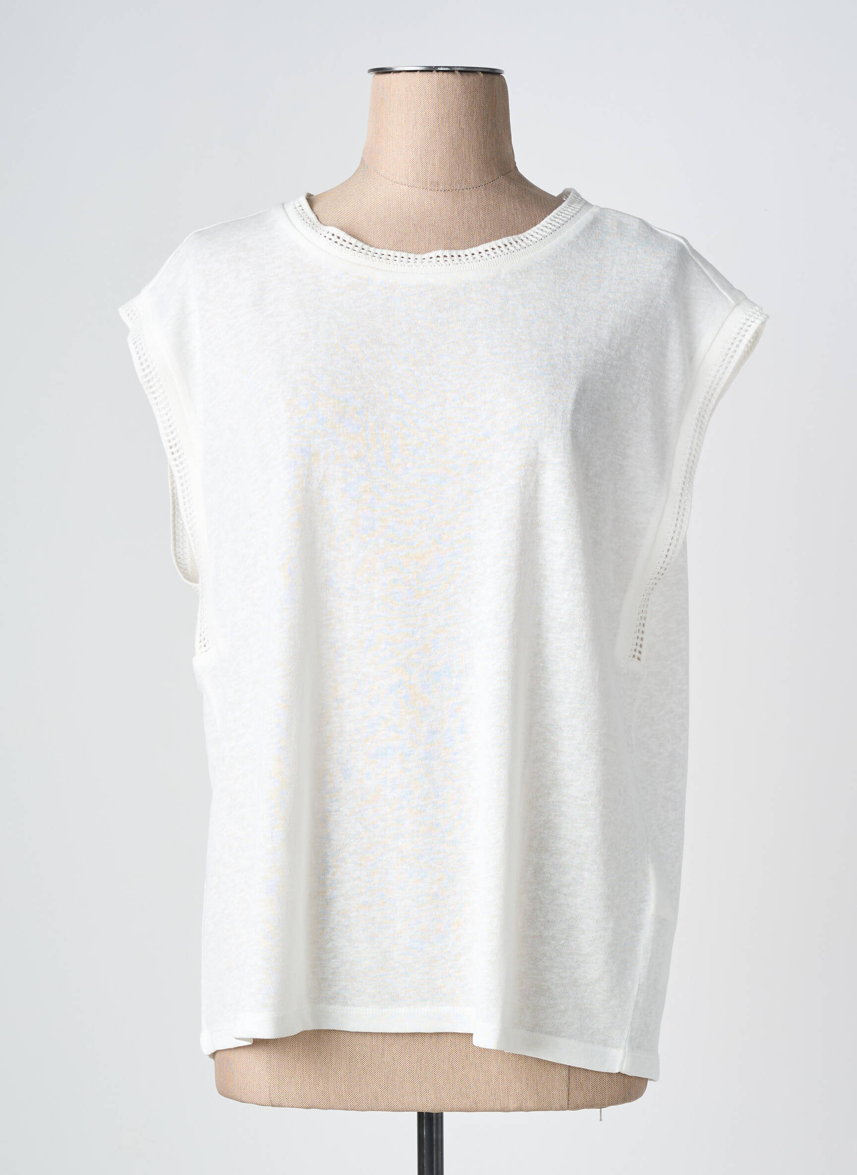 T-shirt coupe droite manches courtes blanc GRACE & MILA femme