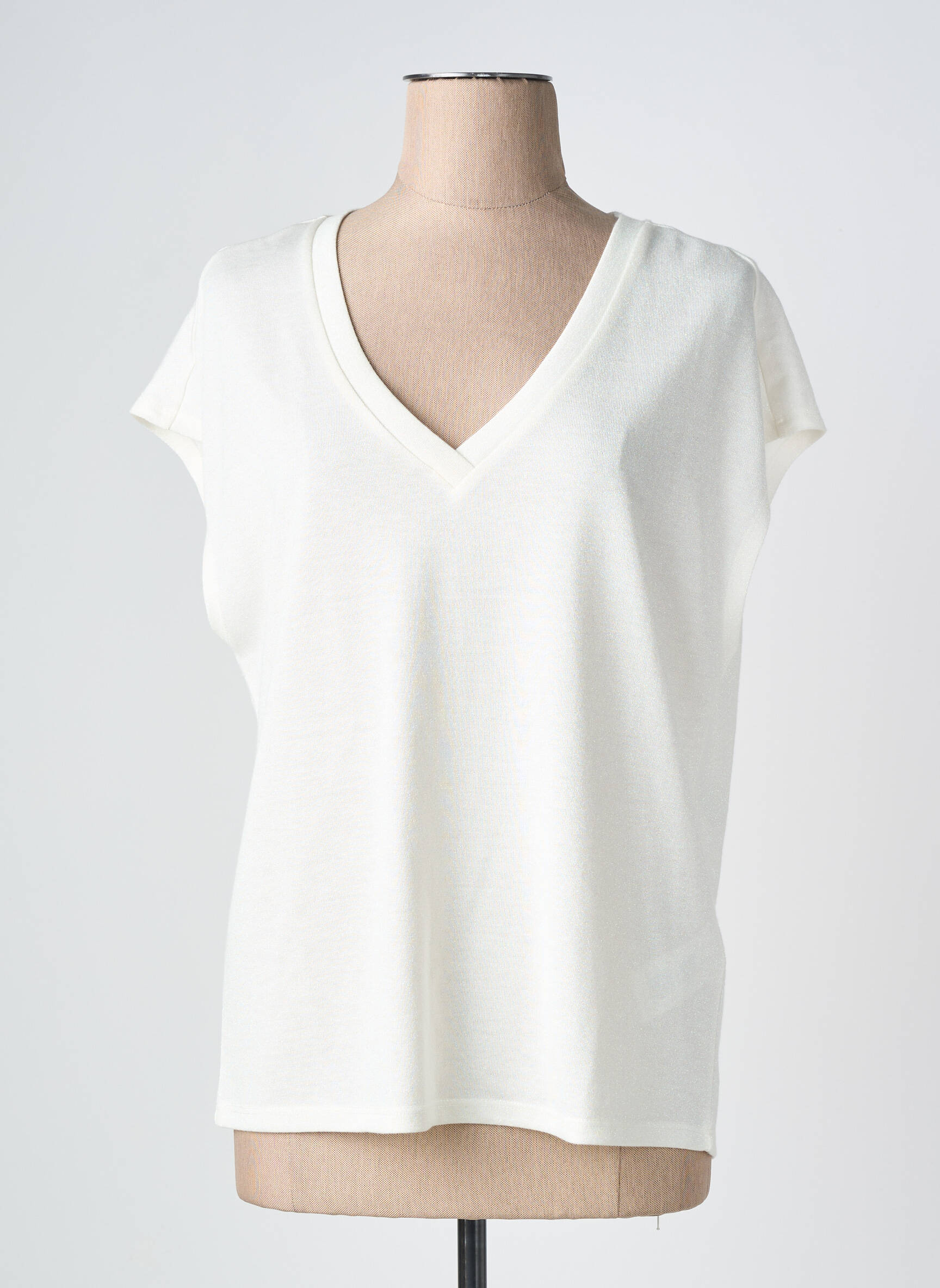 T-shirt coupe droite manches courtes blanc GRACE & MILA femme