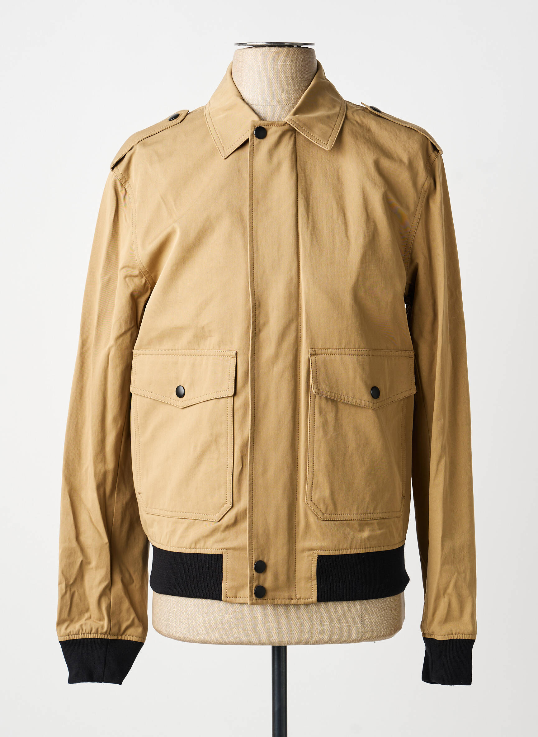 Blouson fermeture zippée sous rabat pressionné beige THE KOOPLES homme