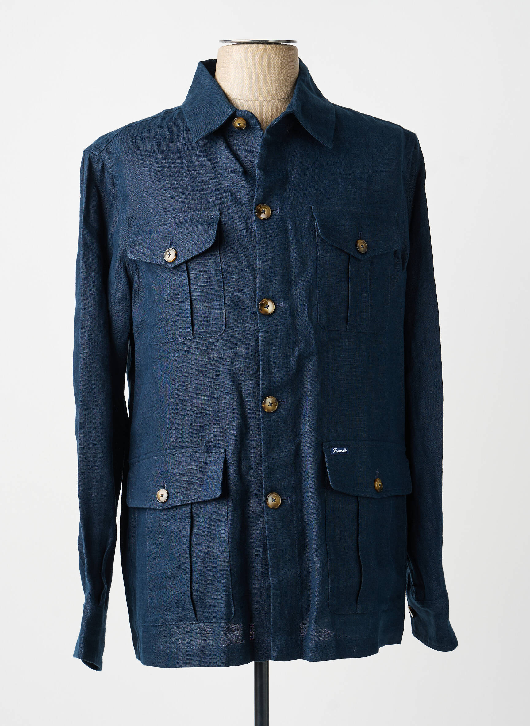 Veste casual fermeture boutonnée sur le devant bleu FACONNABLE homme