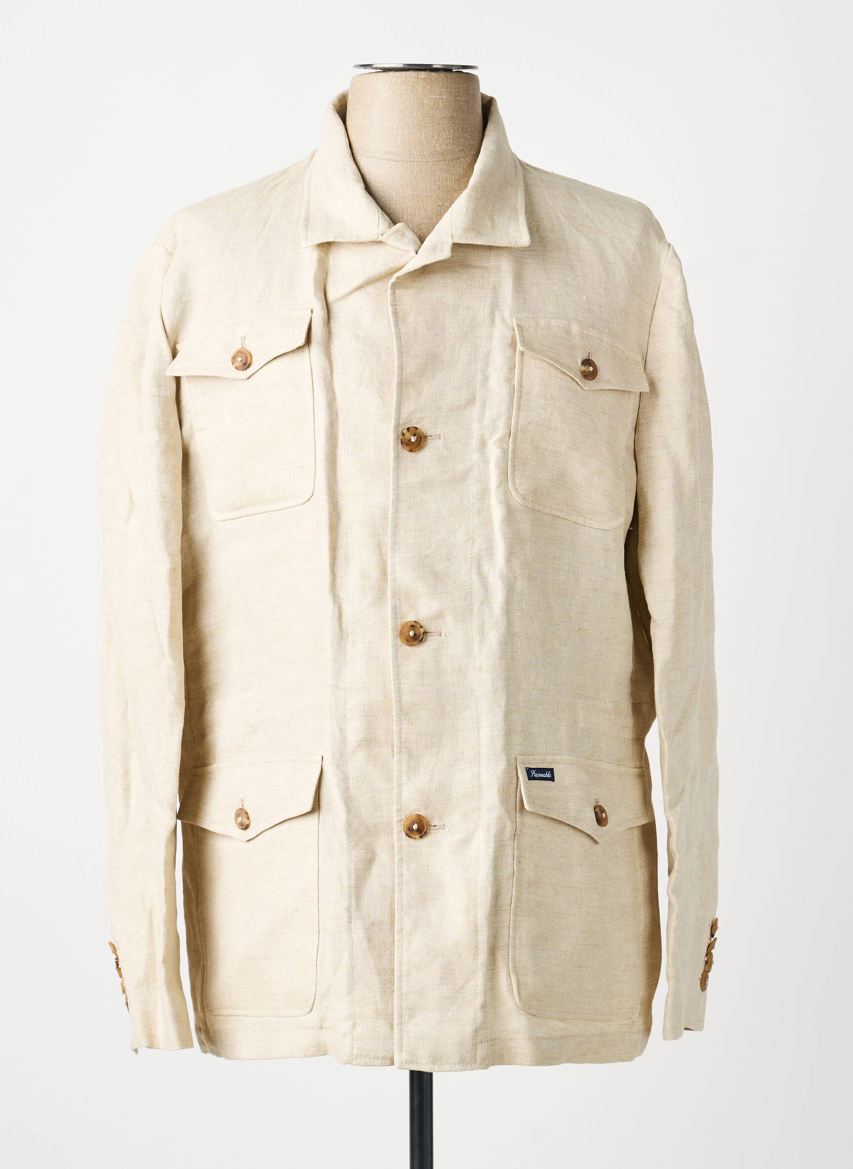 Veste casual fermeture boutonnée sur le devant beige FACONNABLE homme