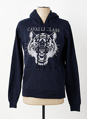 Sweat-shirt à capuche poches manches longues bleu CAVALLI homme