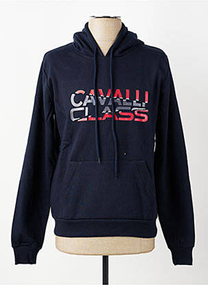 Sweat-shirt à capuche poches manches longues bleu CAVALLI homme