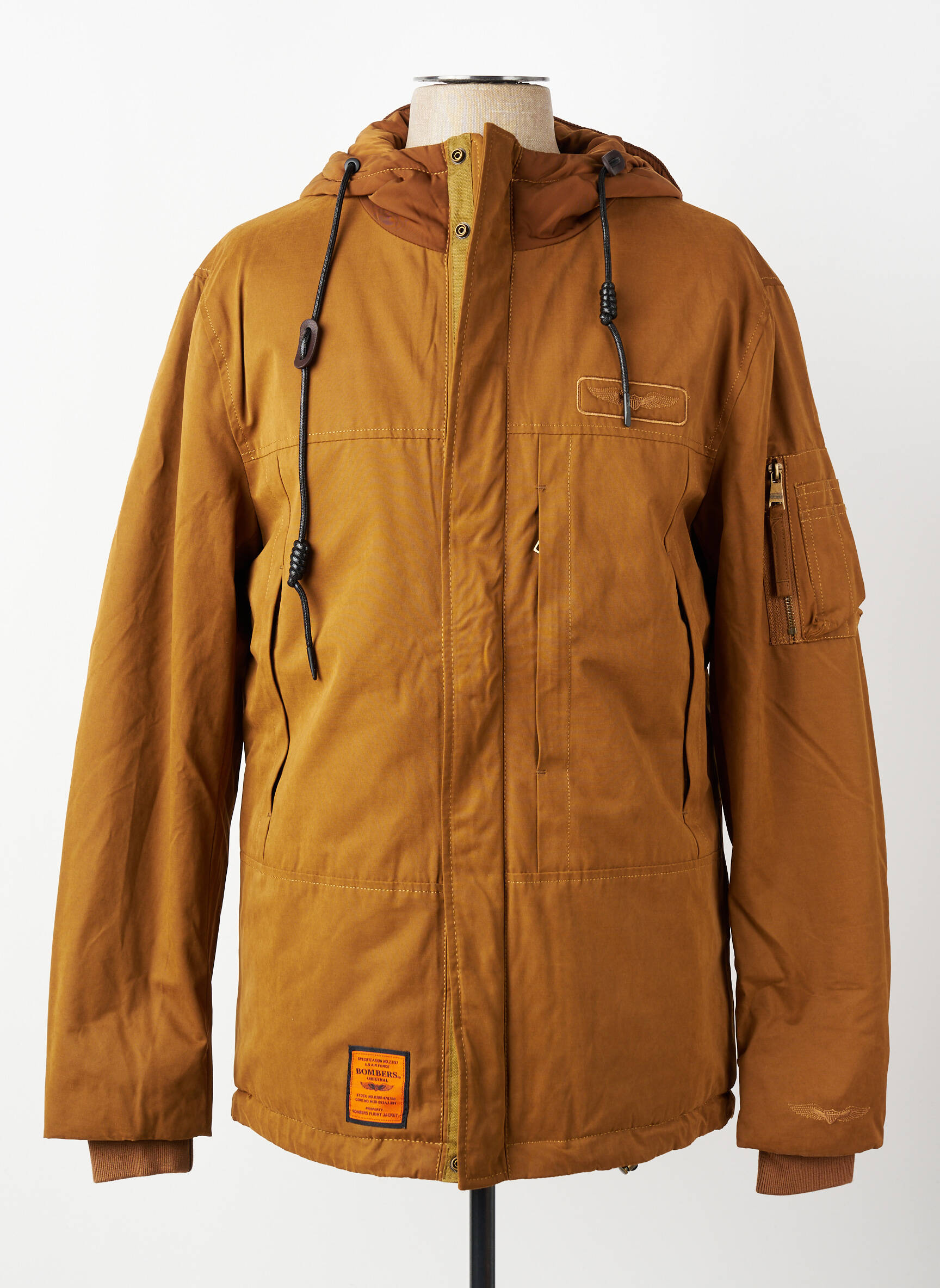 Parka finition intérieure doublure satiné a capuche marron BOMBERS homme