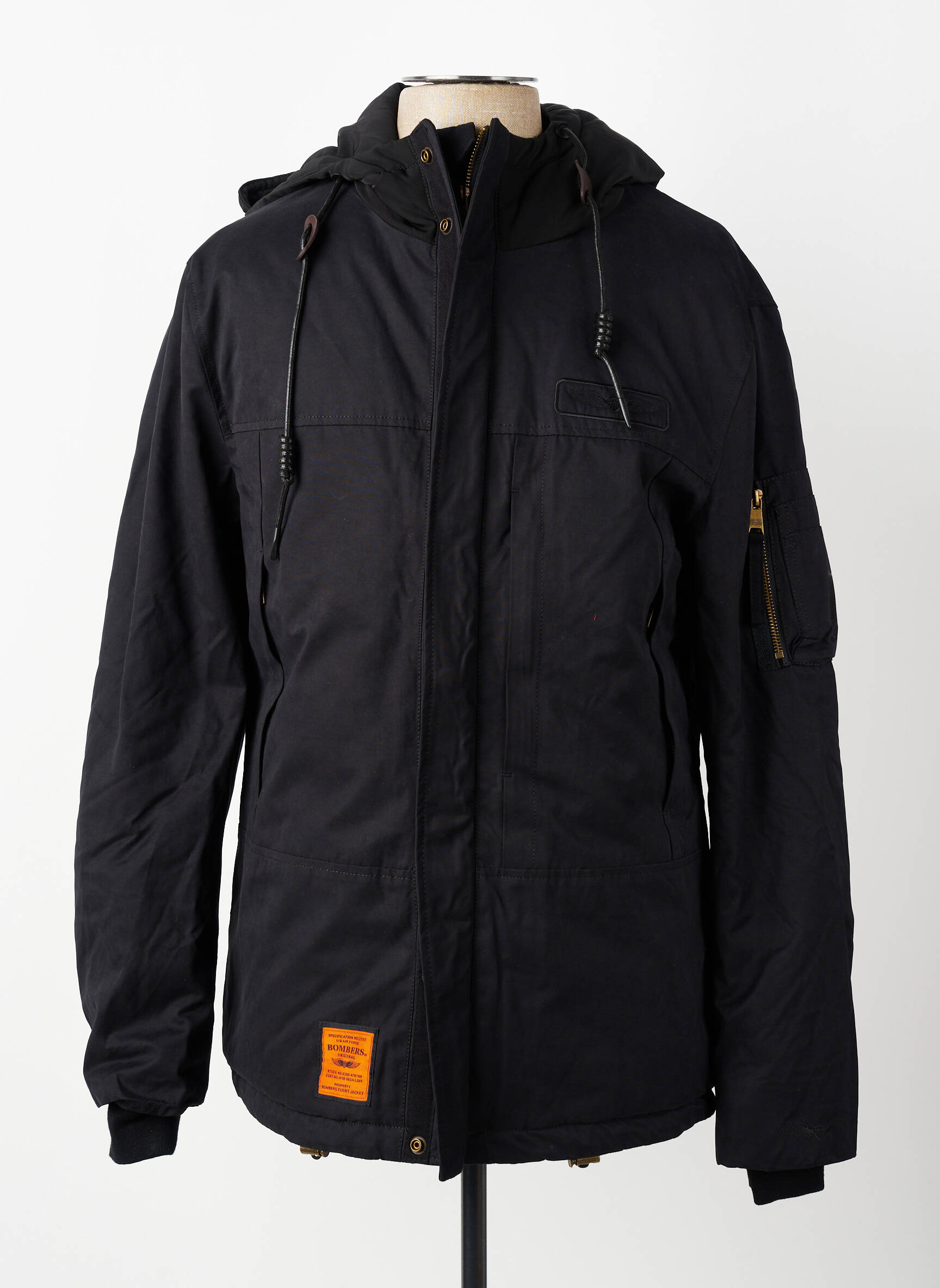 Parka finition intérieure doublure satiné a capuche noir BOMBERS homme
