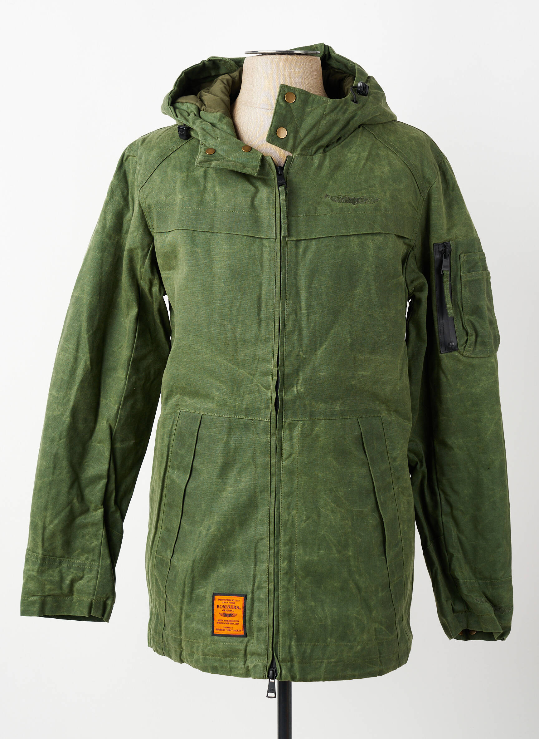 Parka finition intérieure doublure satiné a capuche vert BOMBERS homme