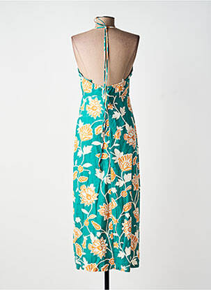 Robe longue imprimé fantaisie fines bretelles vert GRACE & MILA femme
