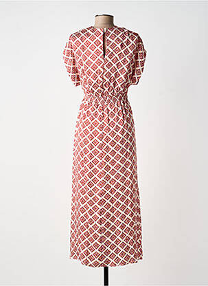 Robe longue imprimé fantaisie manches courtes rose ANGE femme