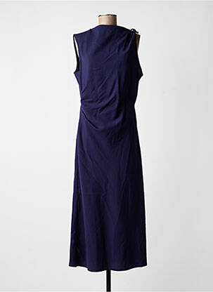 Robe longue tissage popeline sans manche bleu ANGE femme