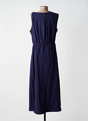 Robe longue tissage popeline sans manche bleu ANGE femme