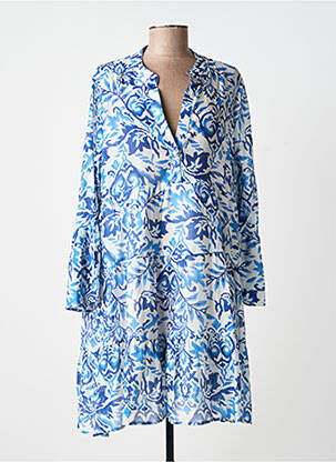 Robe courte manches longues manches longues bleu CHOKLATE femme