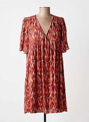 Robe courte manches courtes manches courtes orange GRACE & MILA femme