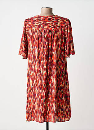 Robe courte manches courtes manches courtes orange GRACE & MILA femme