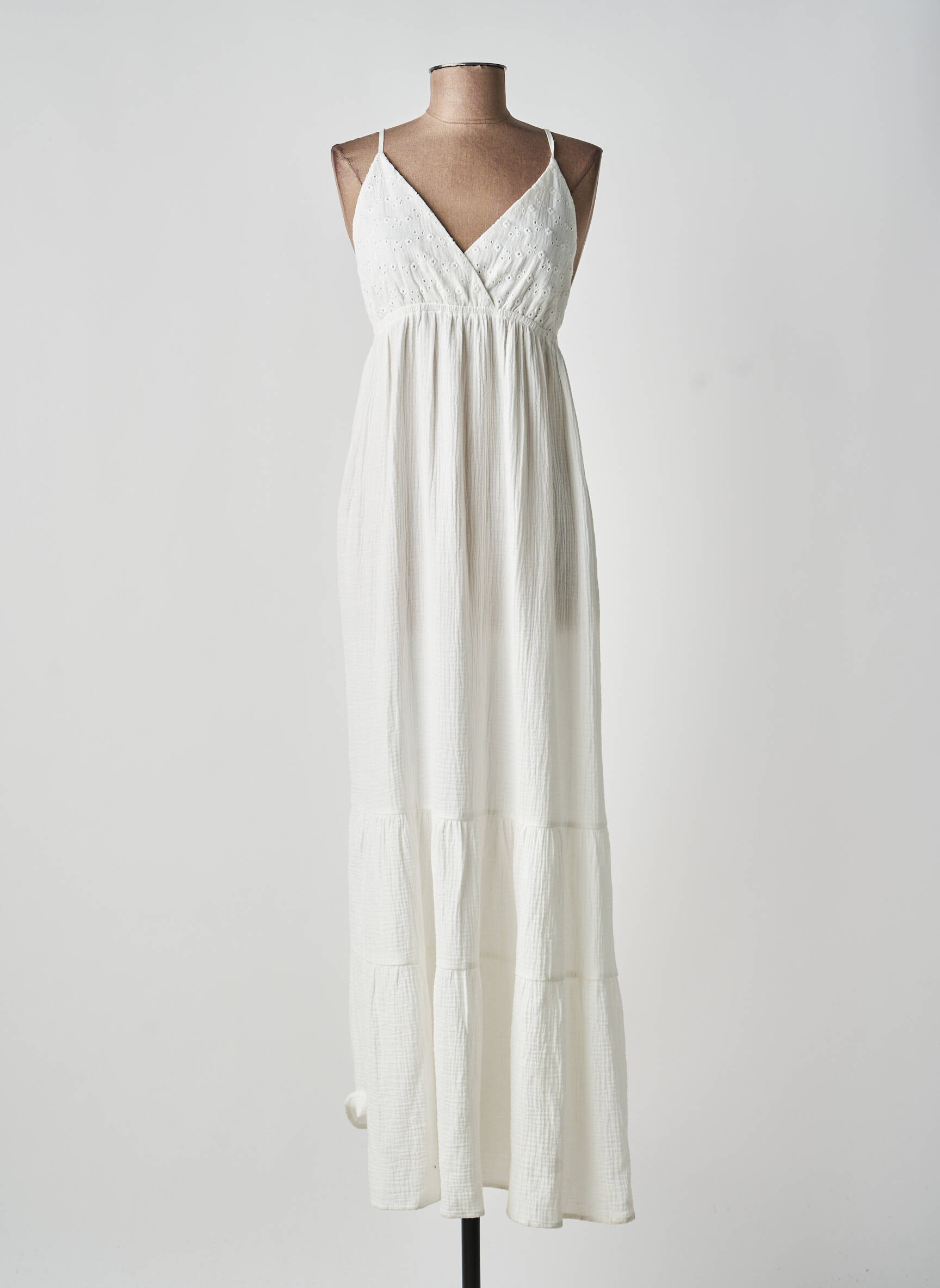Robe longue fines bretelles fines bretelles blanc GRACE & MILA femme