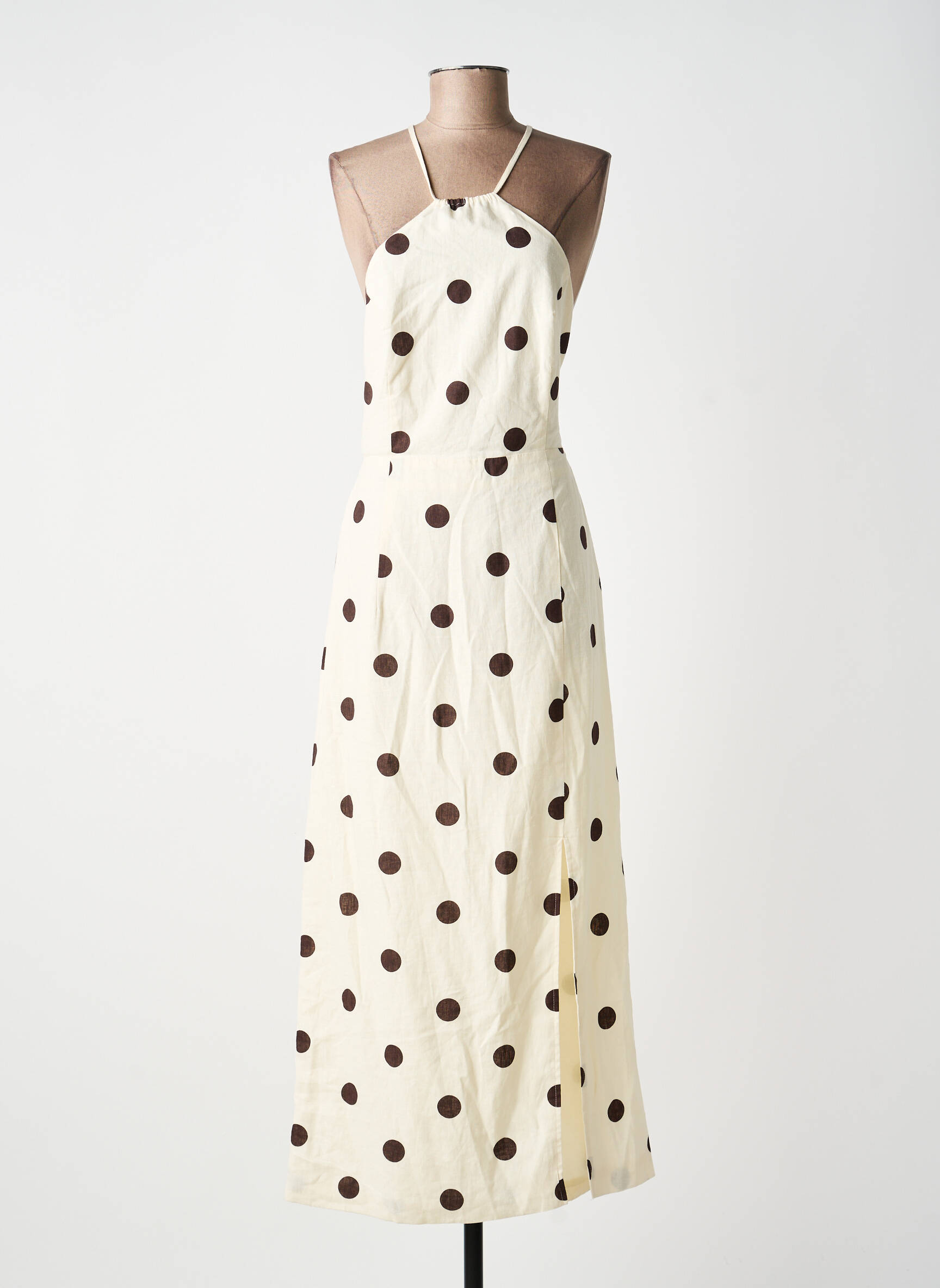 Robe longue sans manche sans manche beige GRACE & MILA femme