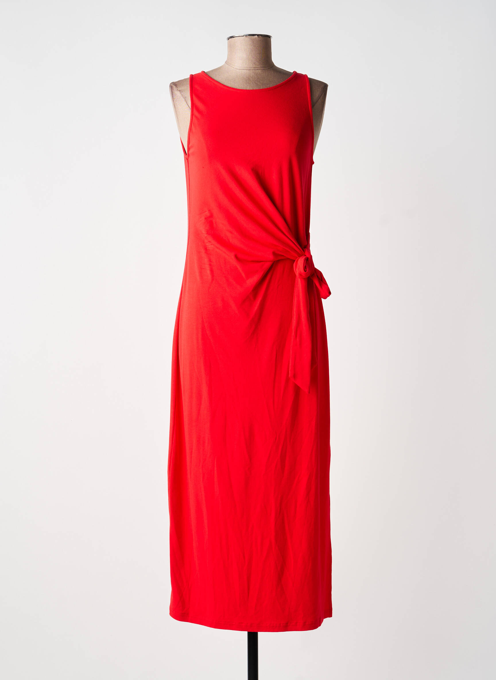 Robe longue sans manche sans manche rouge GRACE & MILA femme