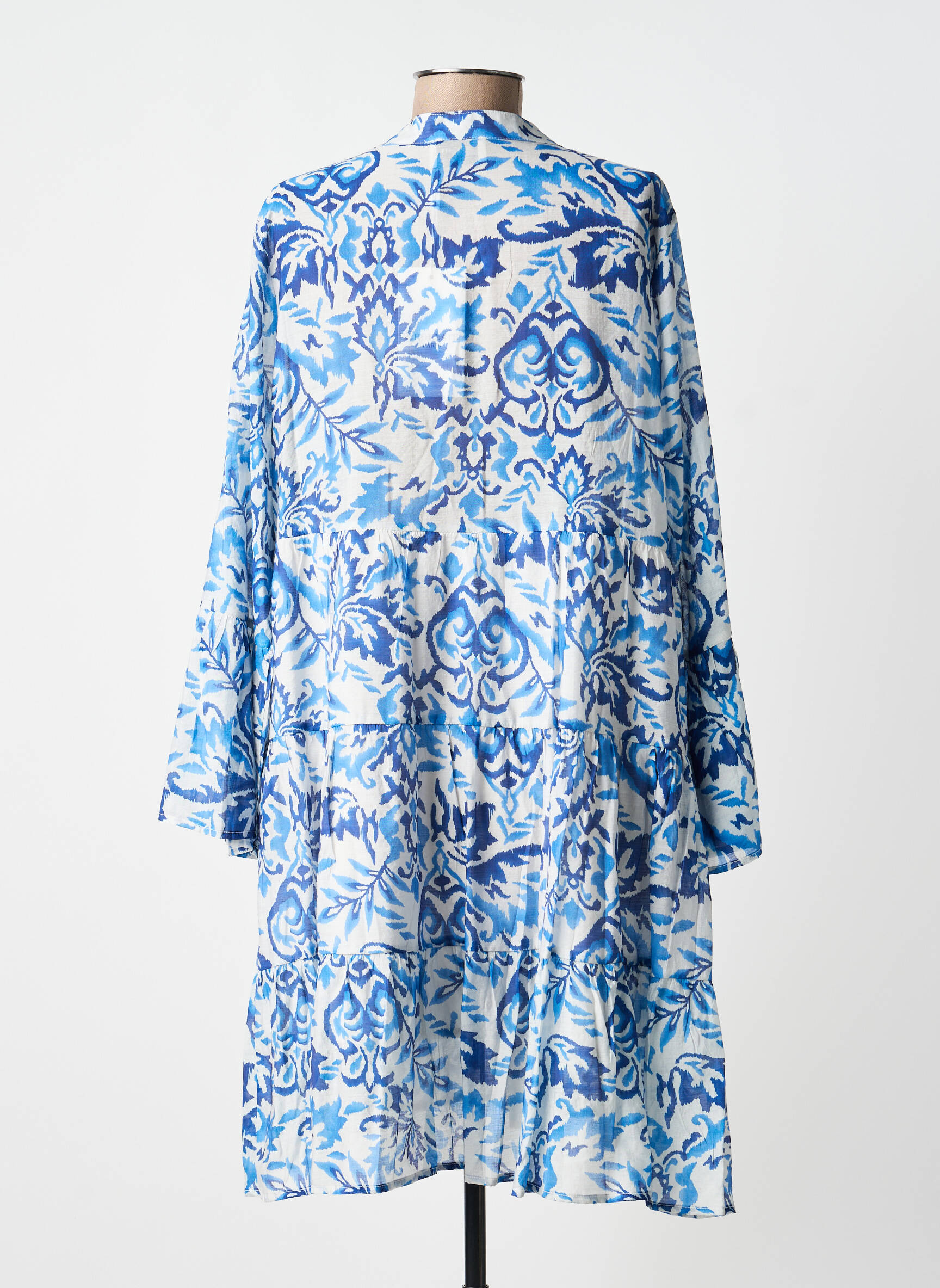 Robe courte manches longues manches longues bleu CHOKLATE femme