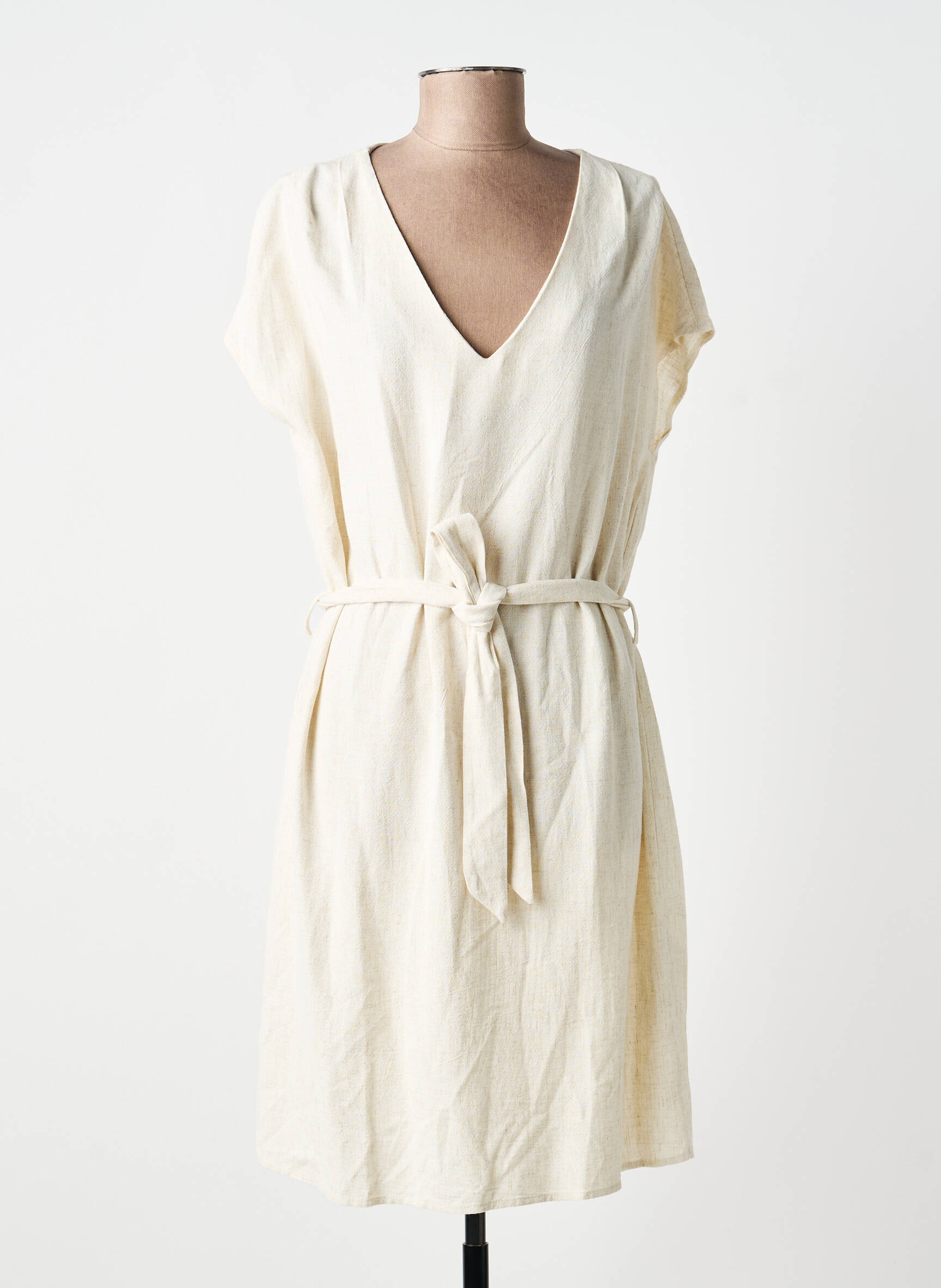 Robe courte manches courtes manches courtes beige GRACE & MILA femme
