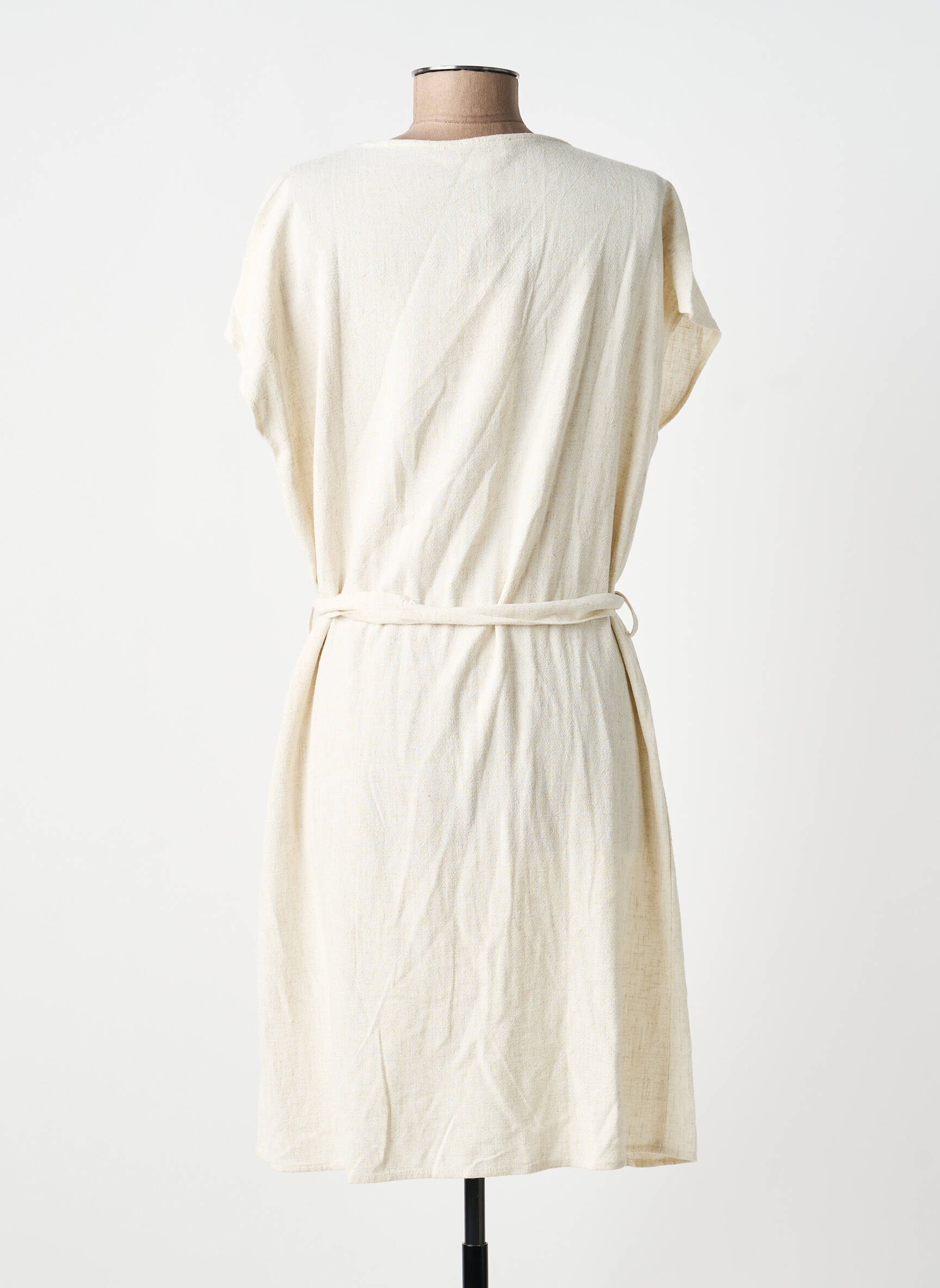 Robe courte manches courtes manches courtes beige GRACE & MILA femme