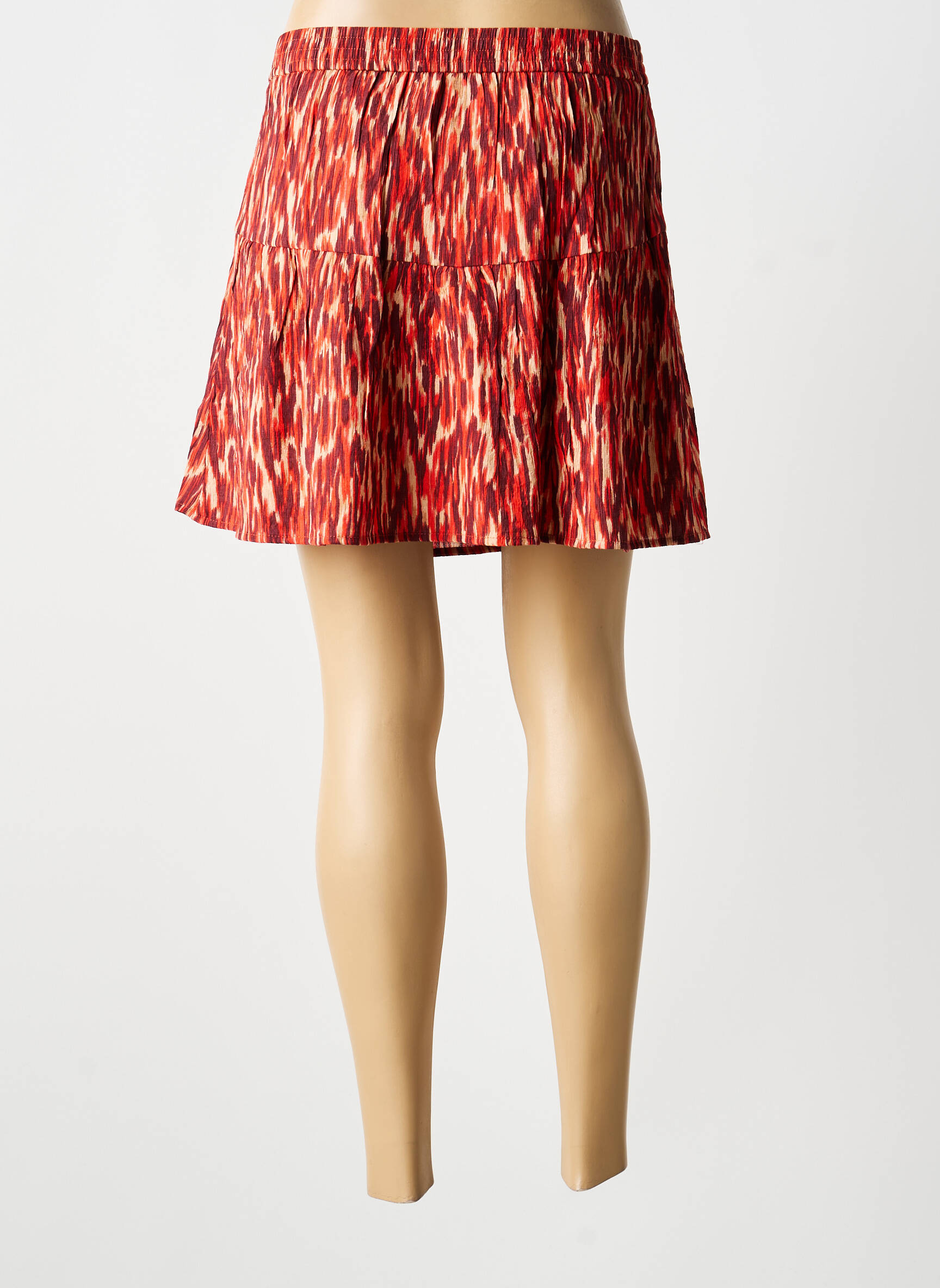 Jupe courte coupe droite marron GRACE & MILA femme