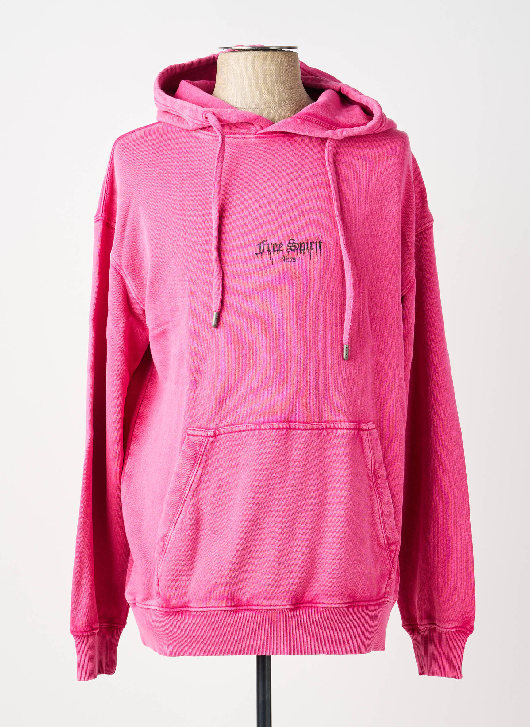 Sweat-shirt à capuche poches manches longues rose IKKS homme