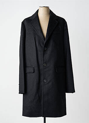 Manteau long coupe droite sans capuche noir THE KOOPLES homme