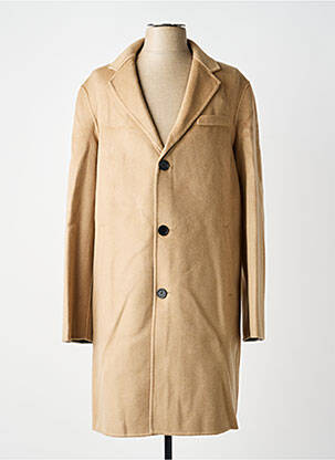 Manteau long coupe droite sans capuche beige THE KOOPLES homme