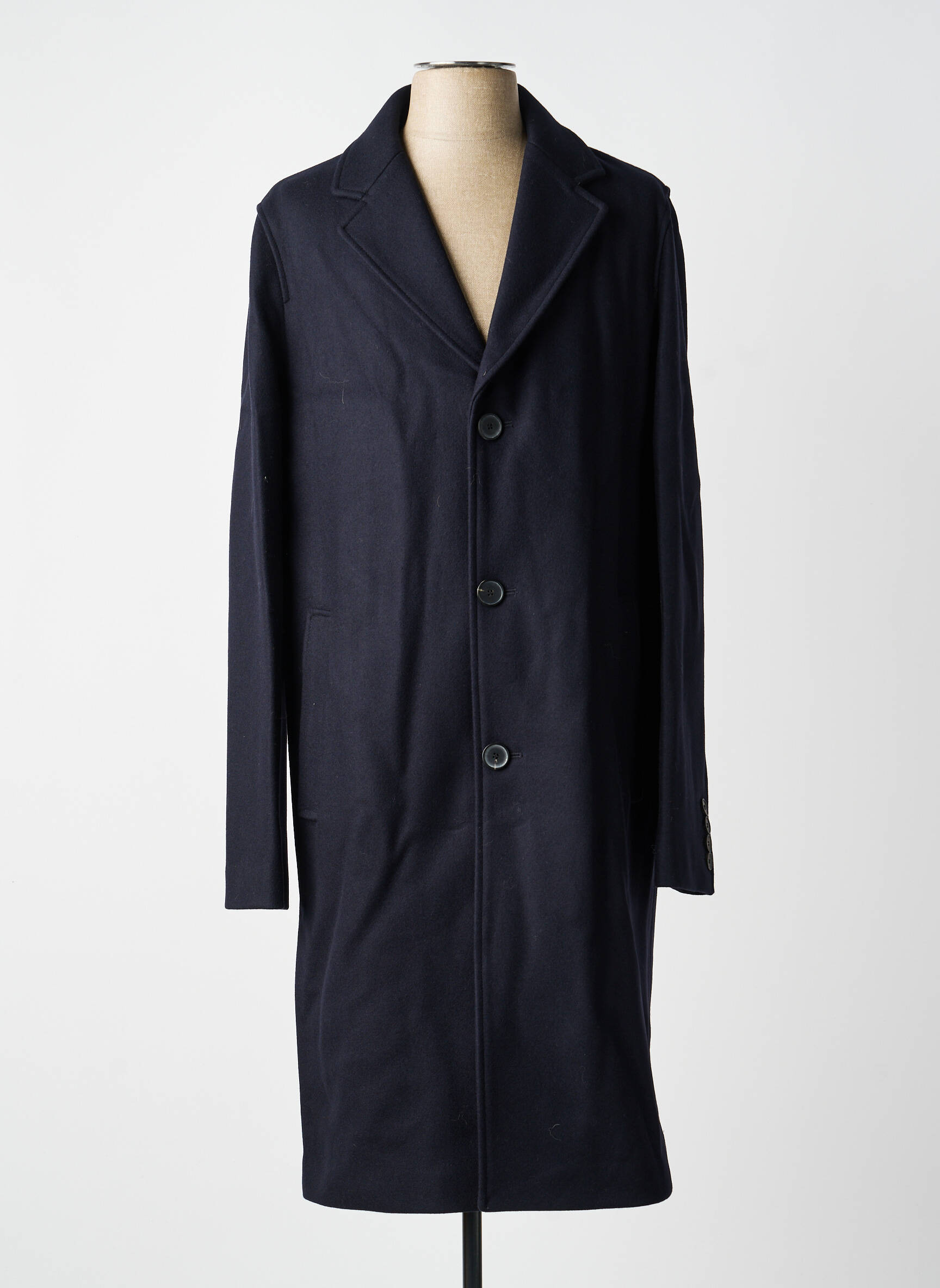Manteau long coupe droite sans capuche bleu THE KOOPLES homme