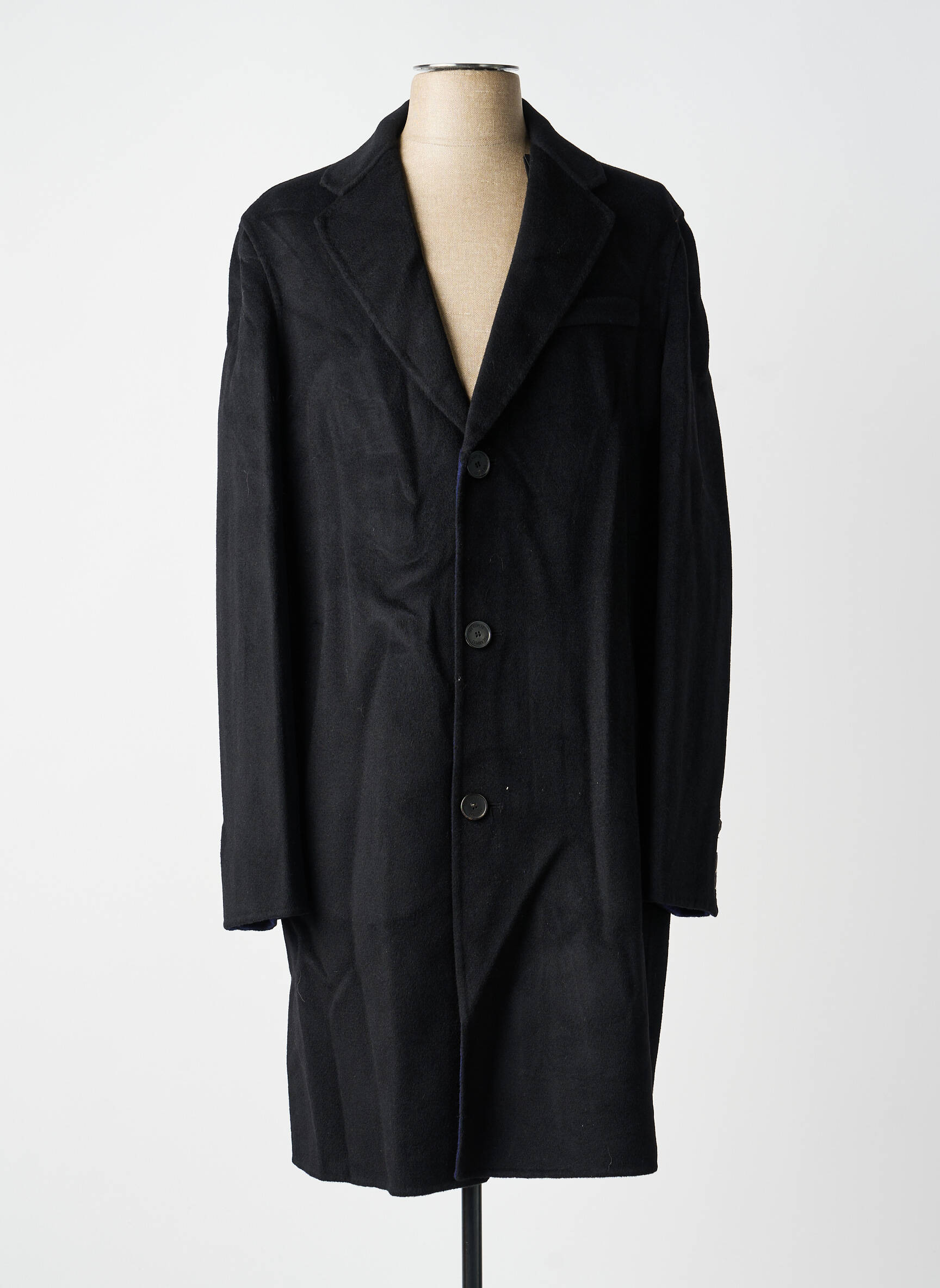 Manteau long coupe droite sans capuche noir THE KOOPLES homme