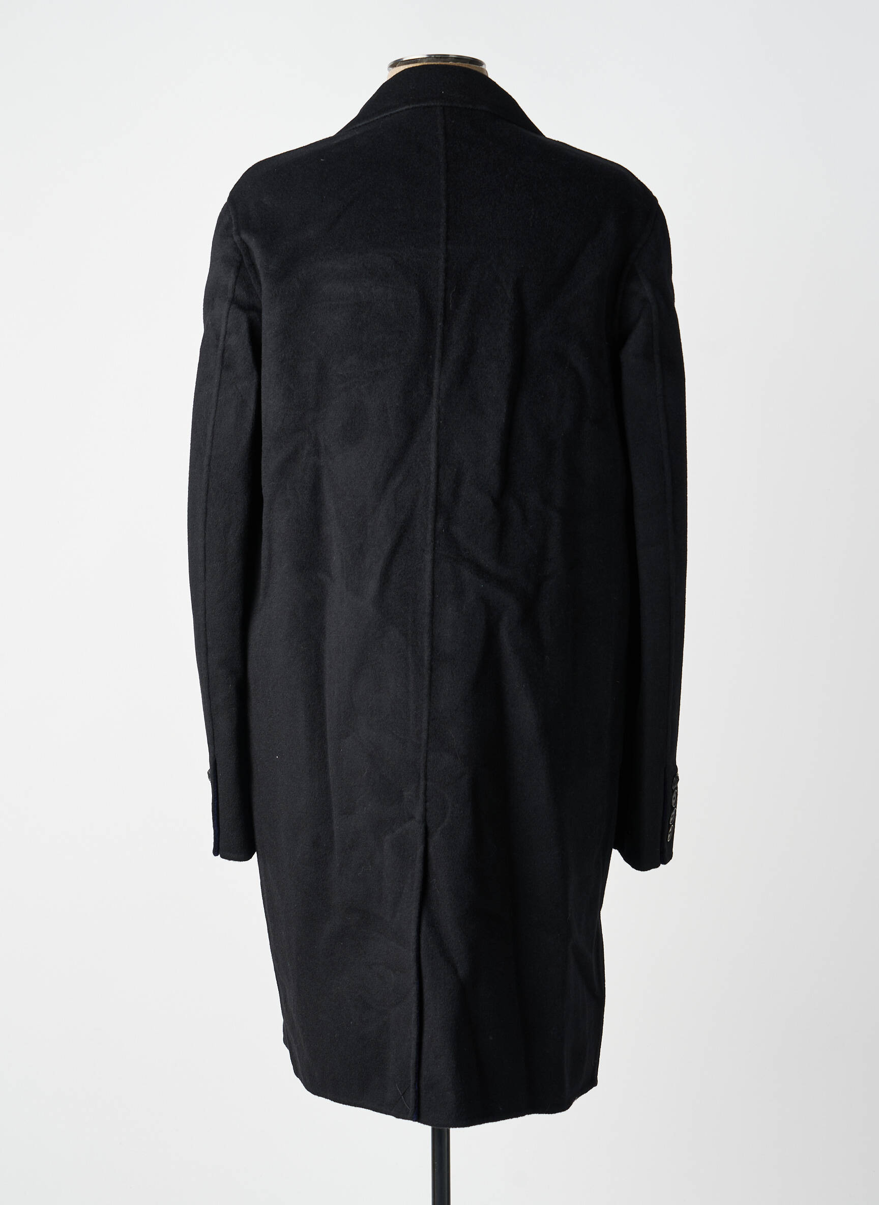 Manteau long coupe droite sans capuche noir THE KOOPLES homme