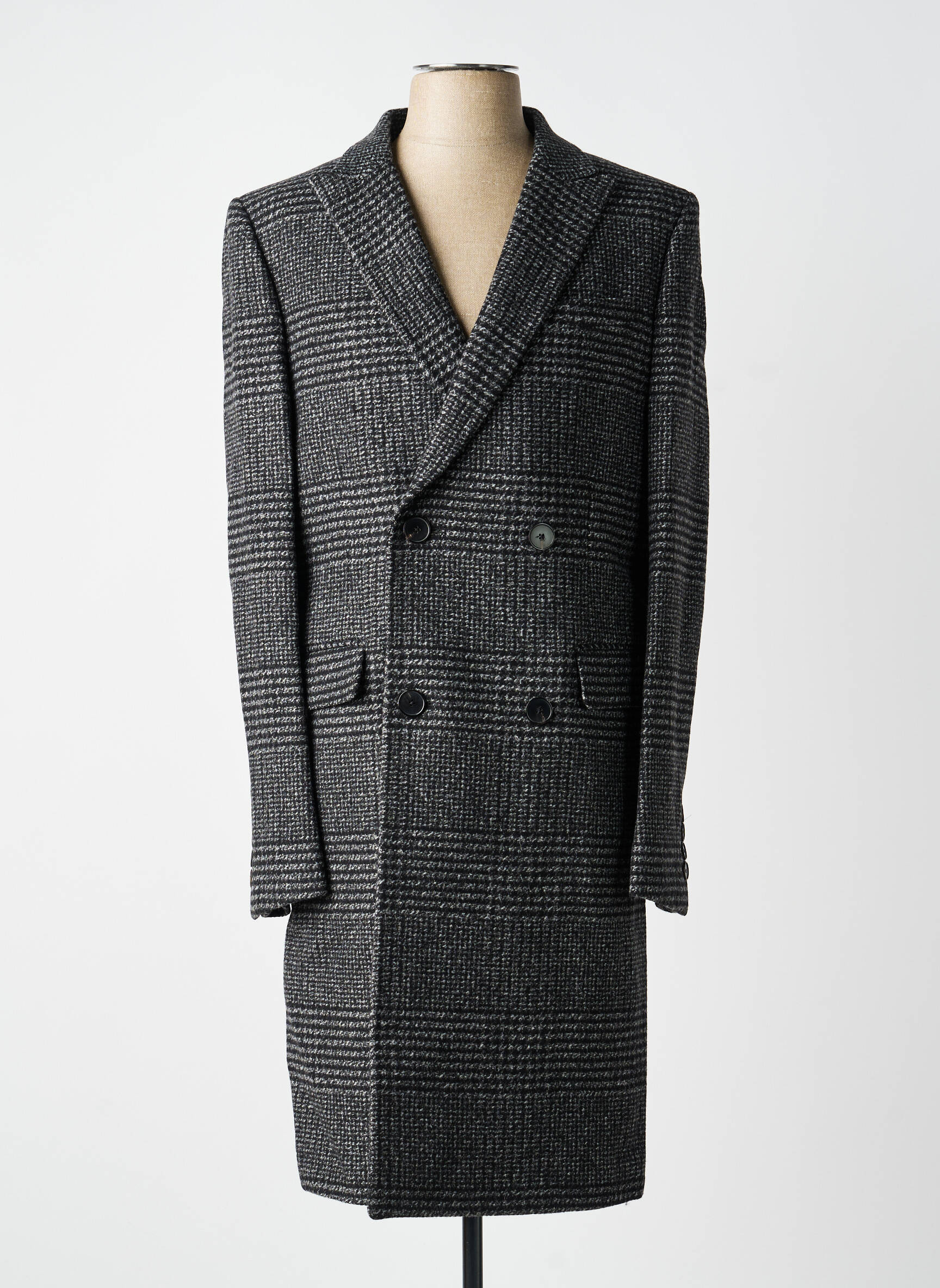 Manteau long coupe droite sans capuche gris THE KOOPLES homme