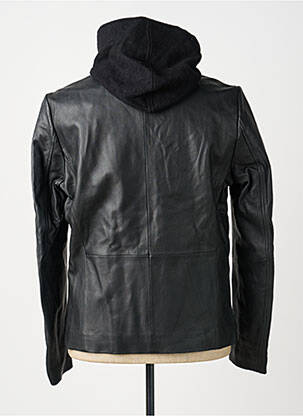 Veste en cuir poches noir IKKS homme