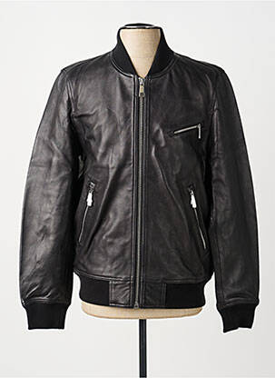Veste en cuir poches noir THE KOOPLES homme