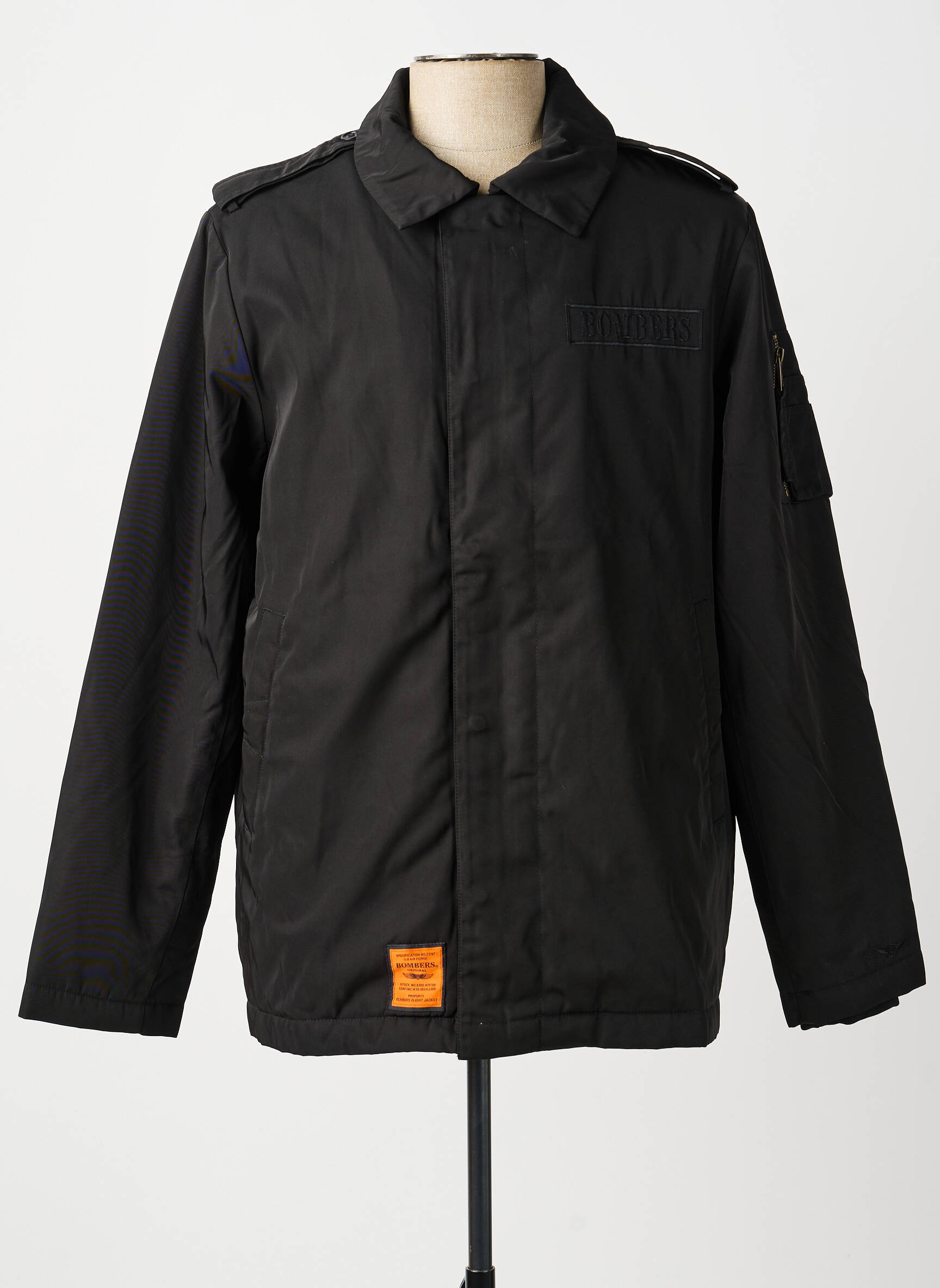 Parka finition intérieure doublure satiné sans capuche noir BOMBERS homme