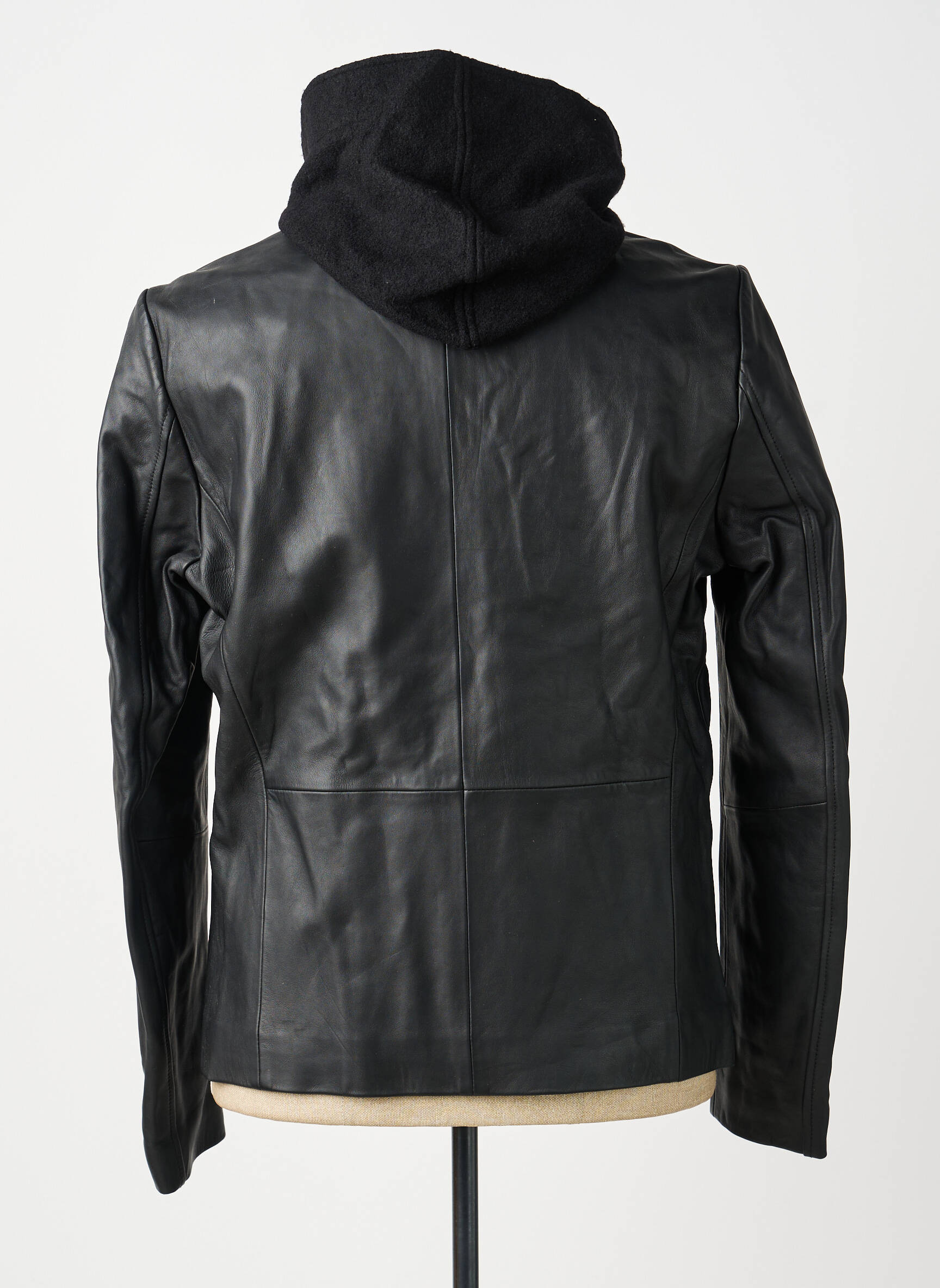 Veste en cuir poches noir IKKS homme
