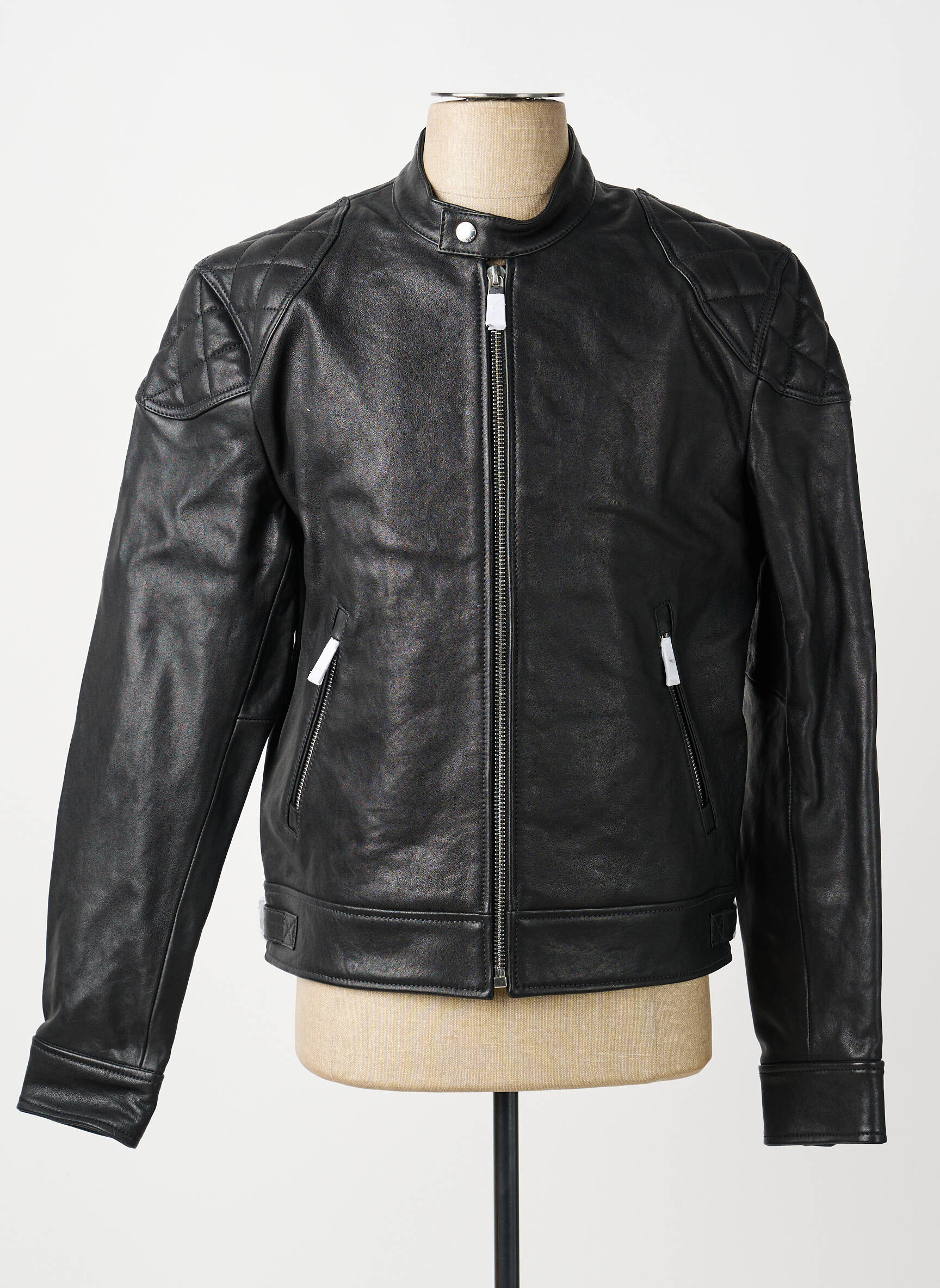 Veste en cuir poches noir THE KOOPLES homme