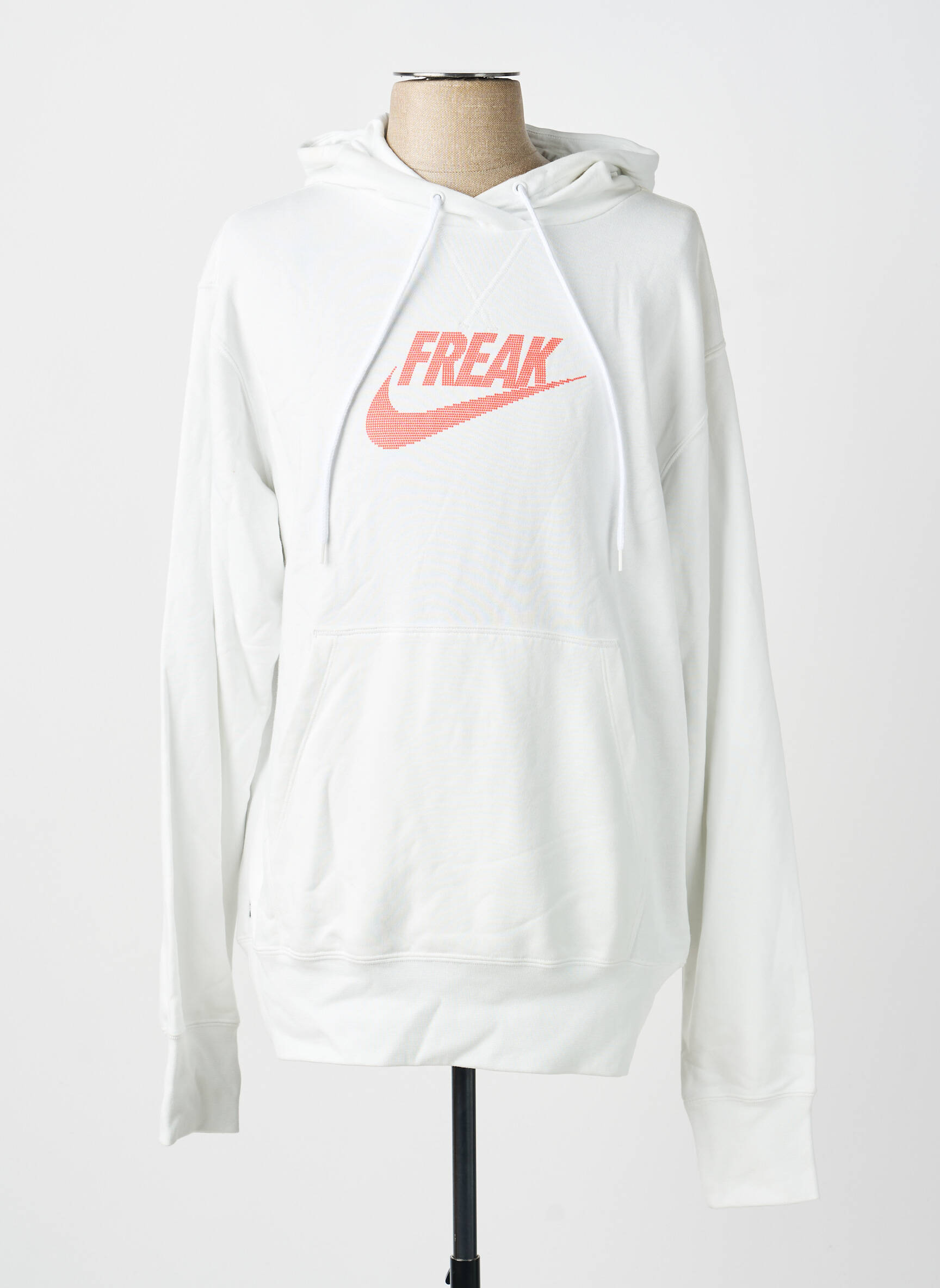 Sweat-shirt à capuche tissage jersey manches longues blanc NIKE homme