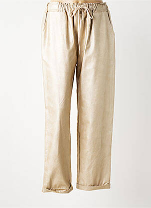 Pantalon droit stretch taille normale beige AROMA femme