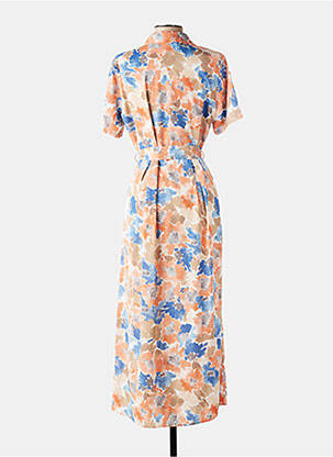 Robe longue imprimé fantaisie manches courtes orange JS MILLENIUM femme
