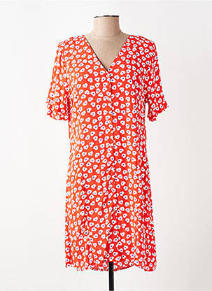 Robe courte manches courtes manches courtes rouge PIECES femme