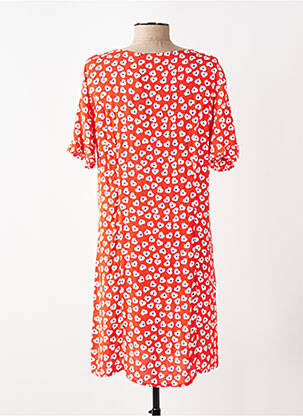Robe courte manches courtes manches courtes rouge PIECES femme