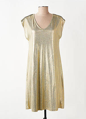 Robe courte manches courtes manches courtes or CREAM femme