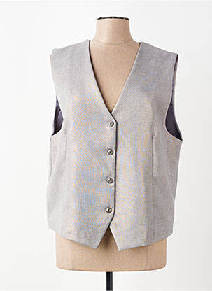 Gilet sans manche coupe droite gris MINA ROSA femme