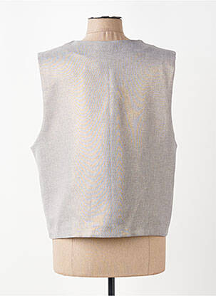 Gilet sans manche coupe droite gris MINA ROSA femme