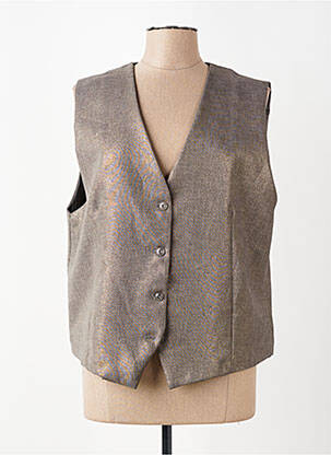 Gilet sans manche coupe droite gris fonce MINA ROSA femme