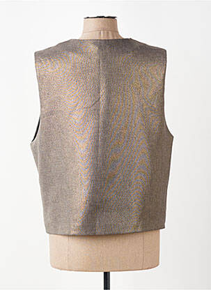 Gilet sans manche coupe droite gris fonce MINA ROSA femme